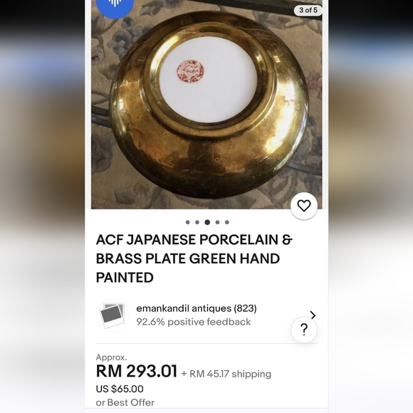 Gilt brass Antique China export marked brass porcelain Qing SALE- stamped - Picture 12 of 14